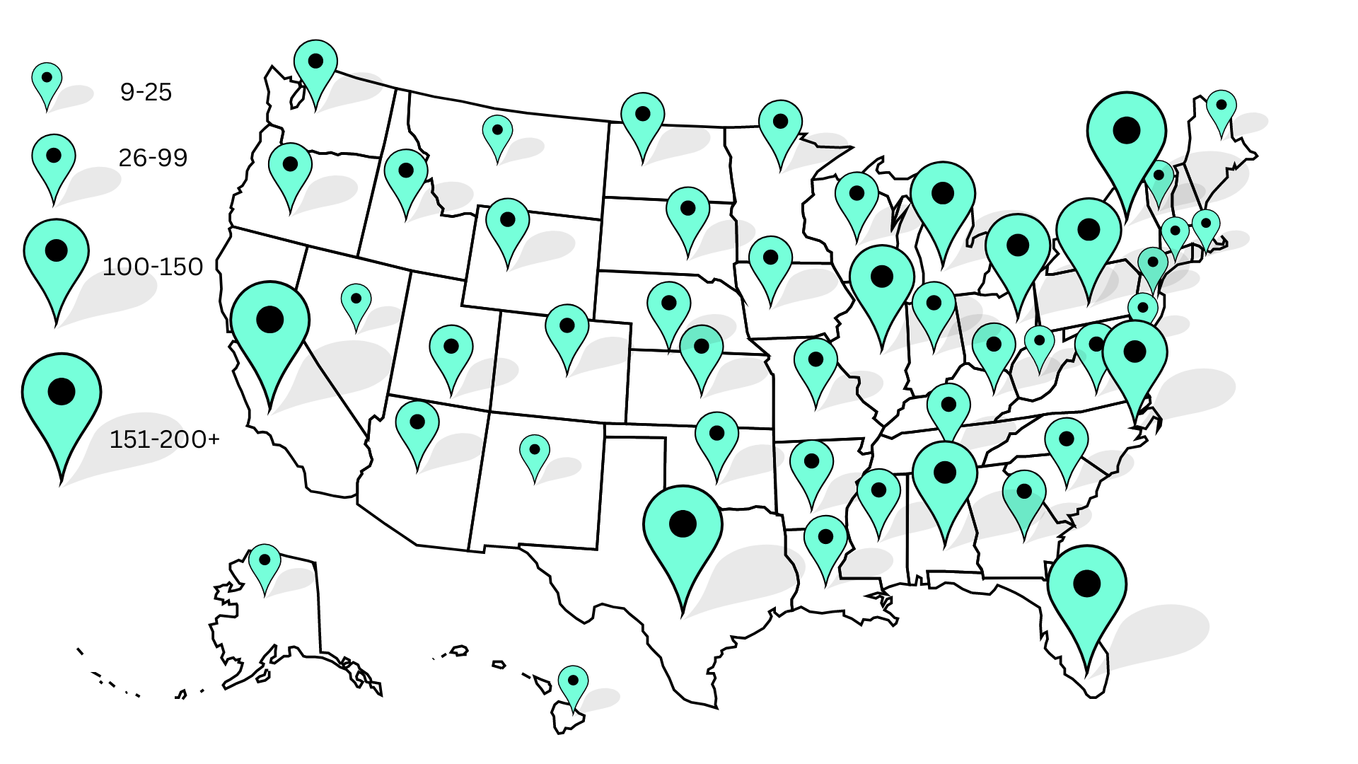 Map of fake clinics across the US